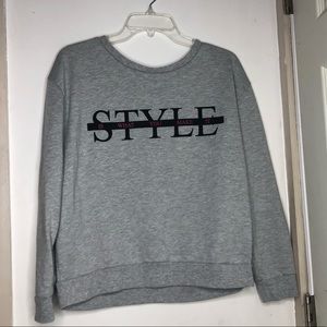 Graphic crew neck sweater